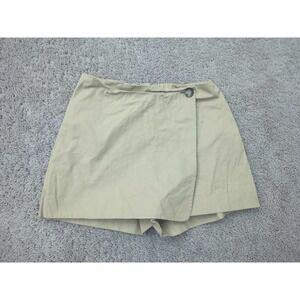 H&M Women's Beige Tan Skort Wrap Front Shorts Size US 6 Cotton Blend Casual